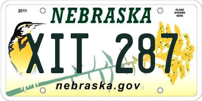NE license plate XIT287
