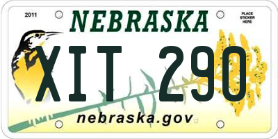 NE license plate XIT290