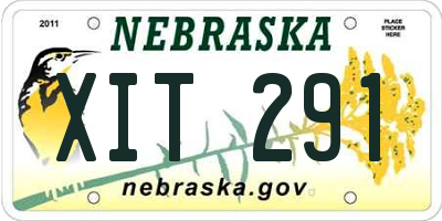 NE license plate XIT291