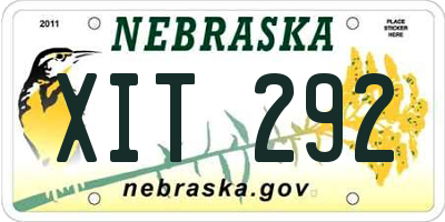 NE license plate XIT292