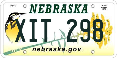 NE license plate XIT298