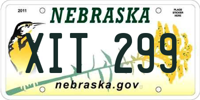NE license plate XIT299