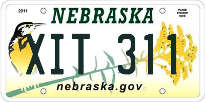 NE license plate XIT311