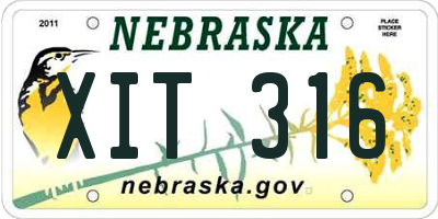 NE license plate XIT316