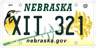 NE license plate XIT321