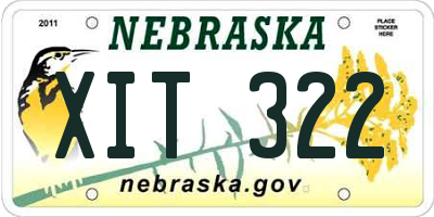 NE license plate XIT322