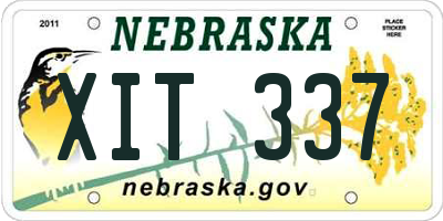 NE license plate XIT337