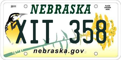 NE license plate XIT358