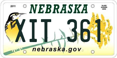 NE license plate XIT361