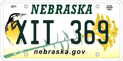 NE license plate XIT369