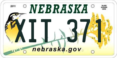 NE license plate XIT371