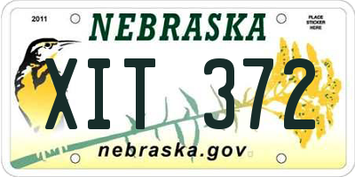 NE license plate XIT372