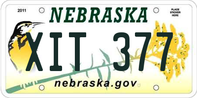 NE license plate XIT377