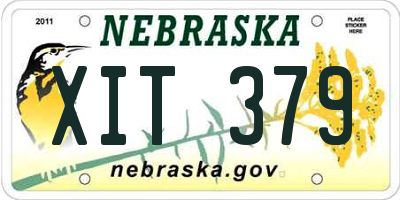 NE license plate XIT379