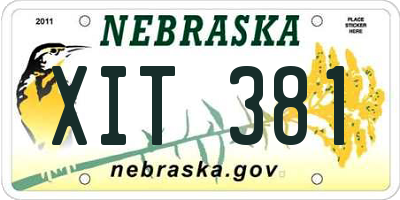 NE license plate XIT381