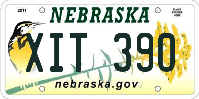 NE license plate XIT390