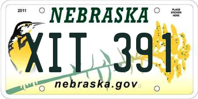 NE license plate XIT391