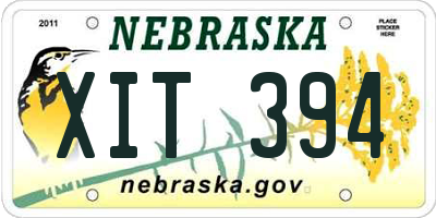 NE license plate XIT394