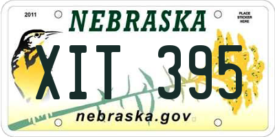 NE license plate XIT395