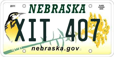 NE license plate XIT407