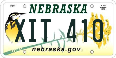 NE license plate XIT410