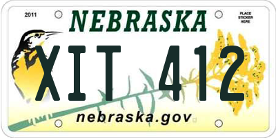 NE license plate XIT412