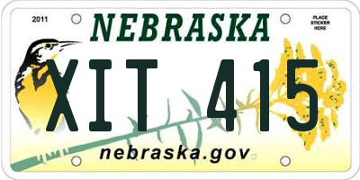 NE license plate XIT415