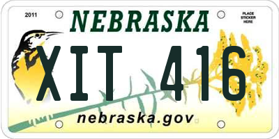 NE license plate XIT416