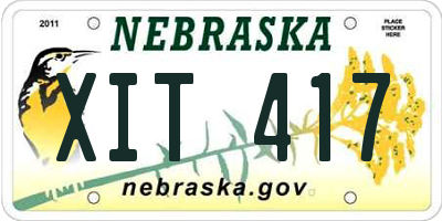 NE license plate XIT417