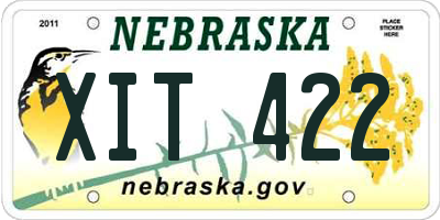 NE license plate XIT422