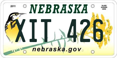 NE license plate XIT426