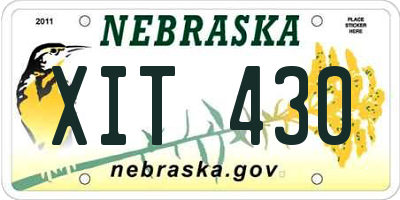 NE license plate XIT430