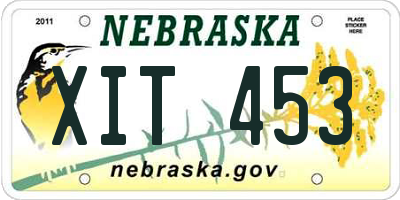 NE license plate XIT453