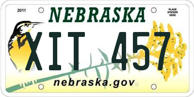 NE license plate XIT457