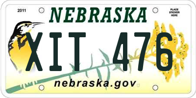 NE license plate XIT476