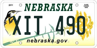 NE license plate XIT490