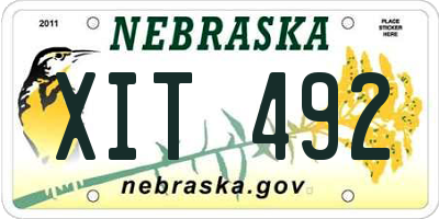 NE license plate XIT492