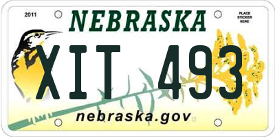 NE license plate XIT493