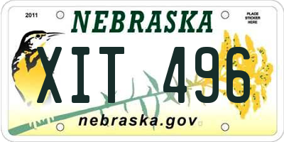 NE license plate XIT496