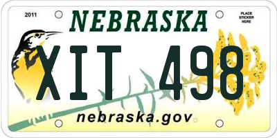 NE license plate XIT498