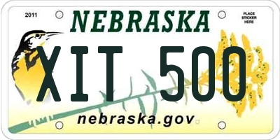 NE license plate XIT500
