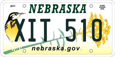 NE license plate XIT510