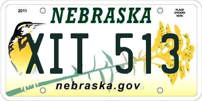 NE license plate XIT513