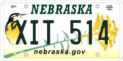 NE license plate XIT514