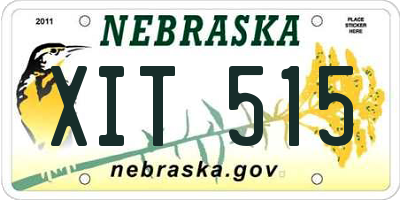 NE license plate XIT515