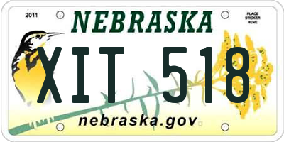 NE license plate XIT518