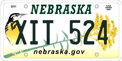 NE license plate XIT524