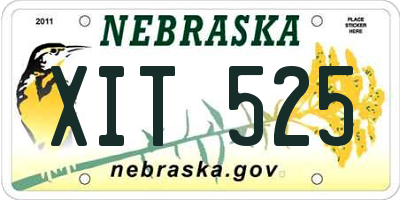 NE license plate XIT525
