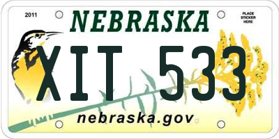 NE license plate XIT533