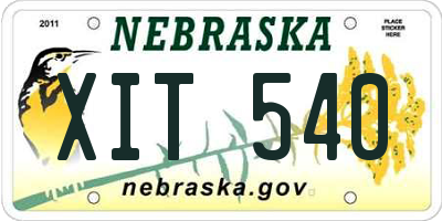 NE license plate XIT540